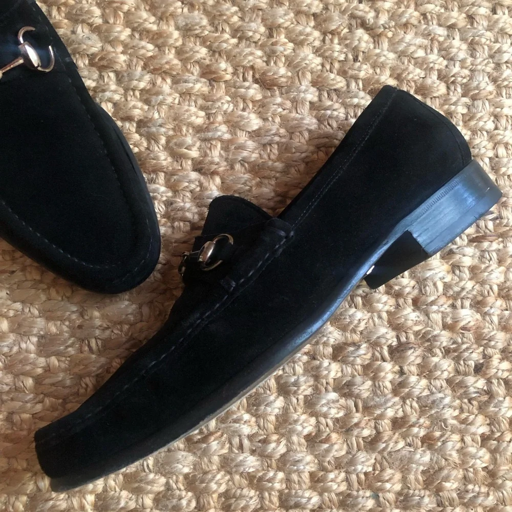 Gucci: Suede Horsebit Loafer. Vintage. Black. Size 9 D